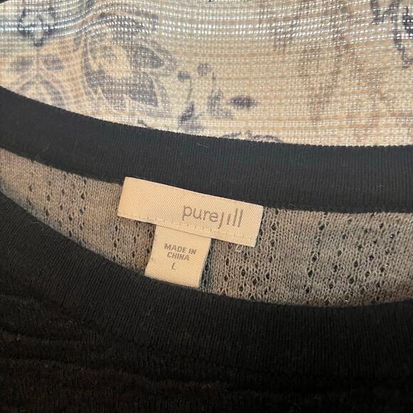 J. Jill Black Textured Top With Pockets Size Large - Picture 5 of 7